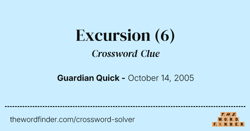 Excursion crossword clue image