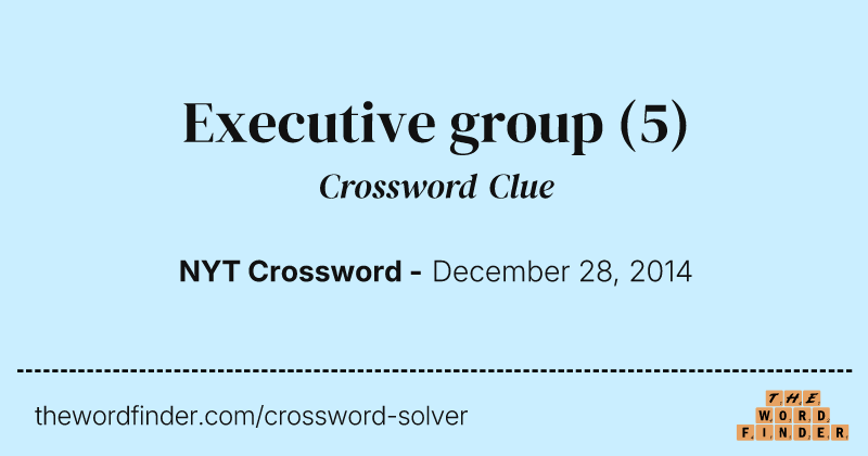 Executive group crossword clue image