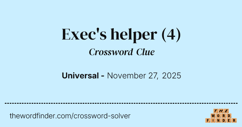 Exec's helper crossword clue image