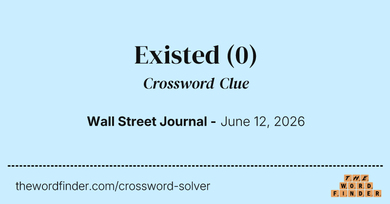 Existed crossword clue image