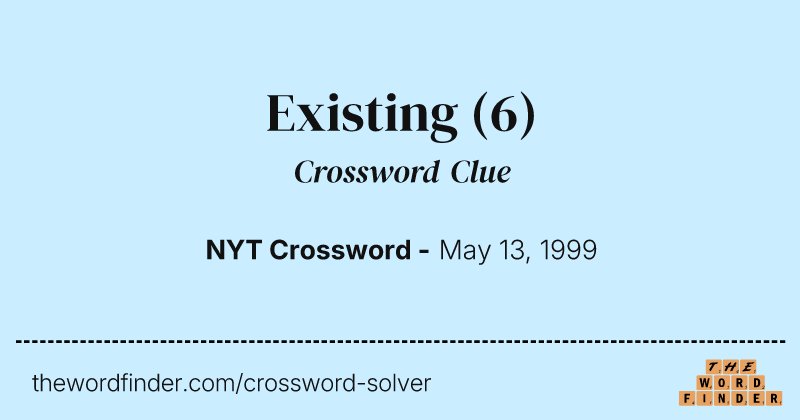 Existing crossword clue image