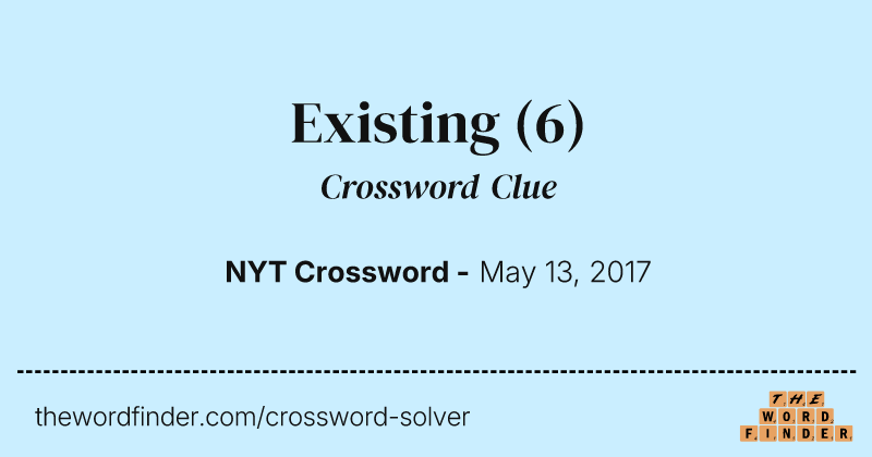 Existing crossword clue image