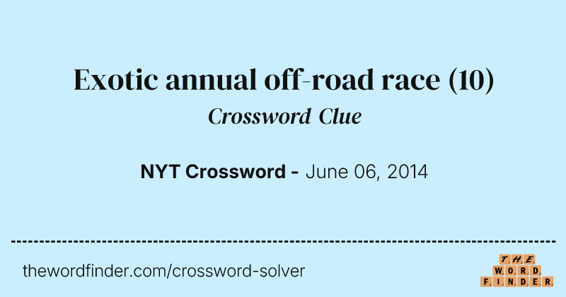 Exotic annual off-road race crossword clue image