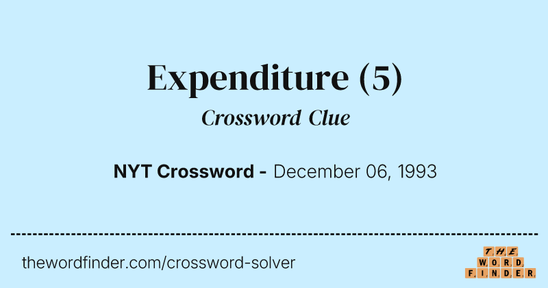 Expenditure crossword clue image
