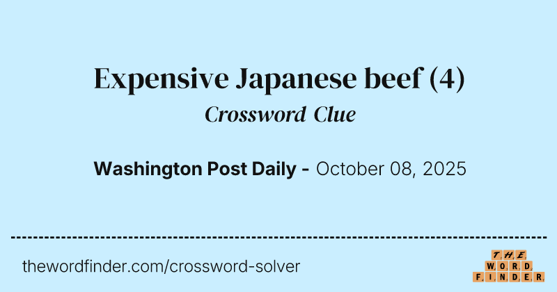 Expensive Japanese beef crossword clue image
