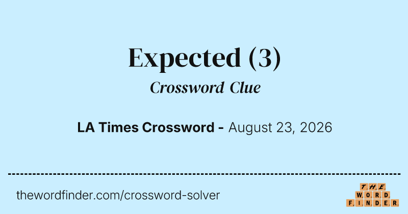 Expected crossword clue image
