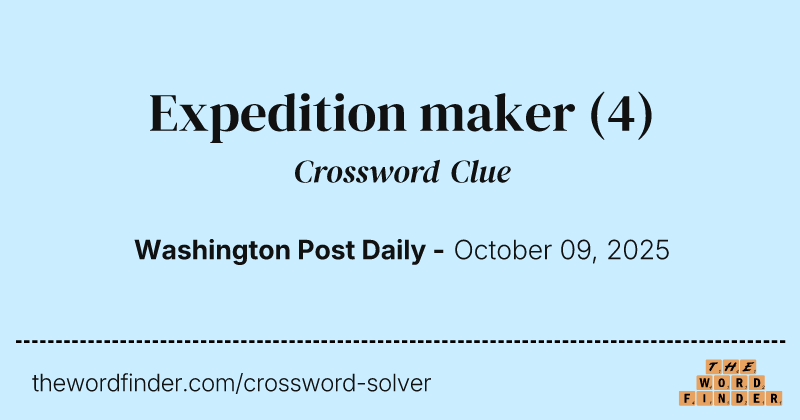 Expedition maker crossword clue image