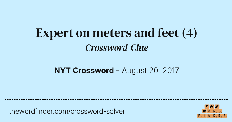Expert on meters and feet crossword clue image