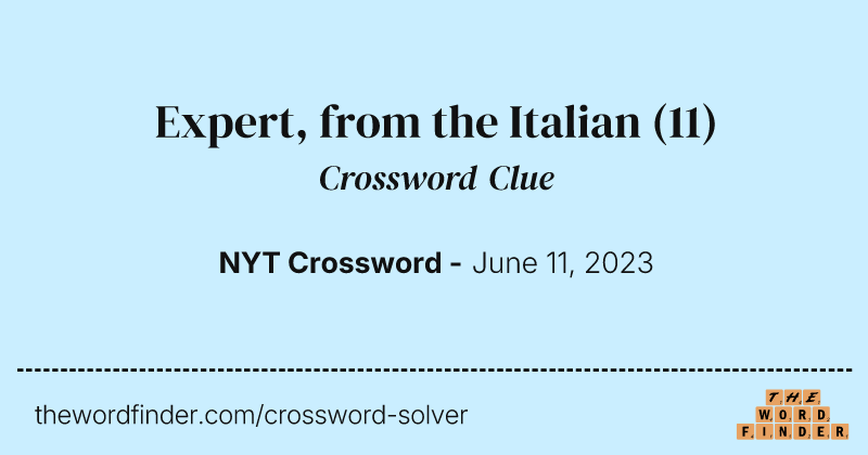 Expert, from the Italian crossword clue image