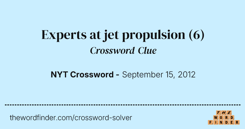 Experts at jet propulsion crossword clue image