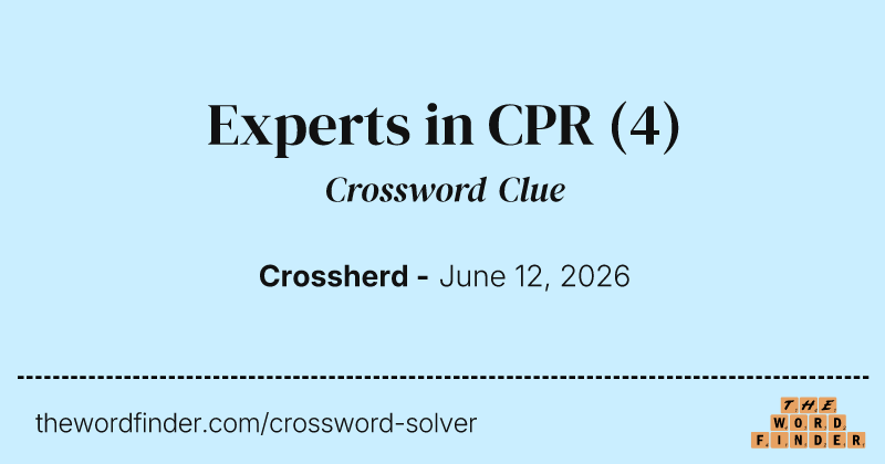 Experts in CPR crossword clue image