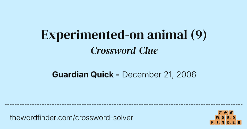 Experimented-on animal crossword clue image