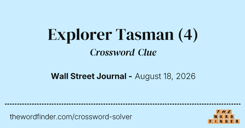 Explorer Tasman crossword clue image