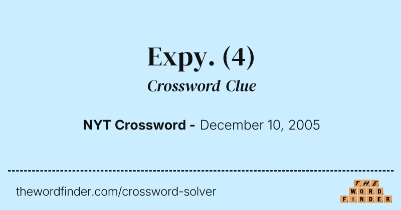 Expy. crossword clue image