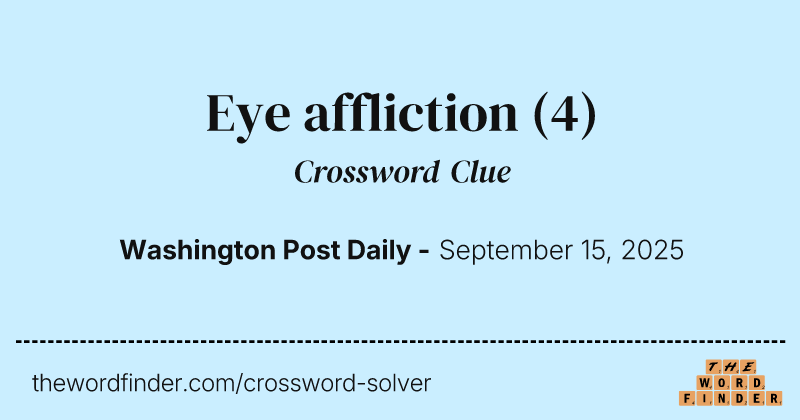 Eye affliction crossword clue image
