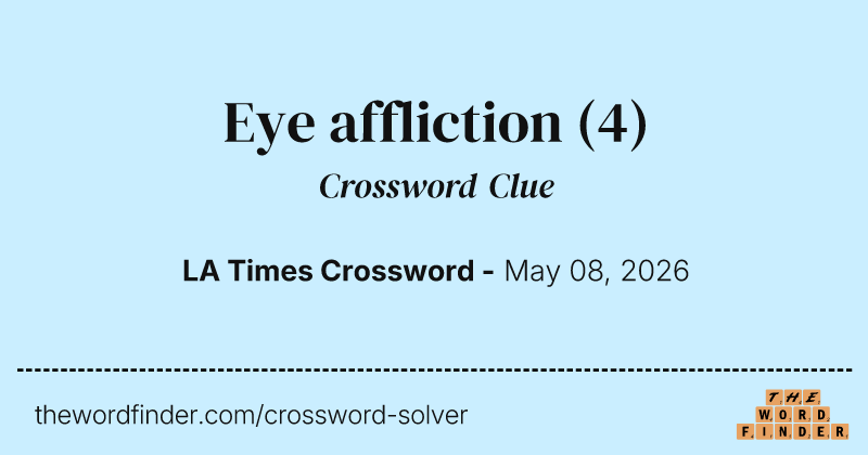Eye affliction crossword clue image