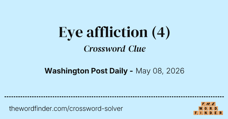 Eye affliction crossword clue image