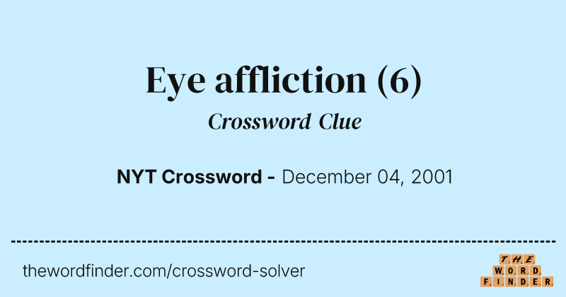 Eye affliction crossword clue image