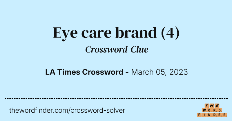 Eye care brand crossword clue image