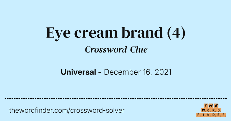 Eye cream brand crossword clue image