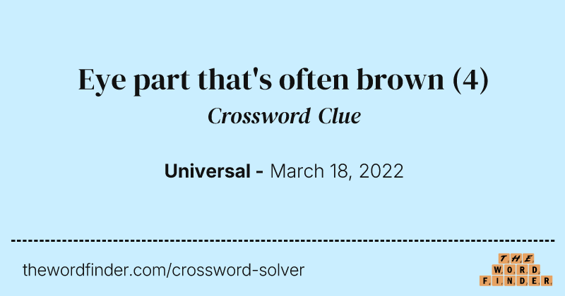Eye part that's often brown crossword clue image
