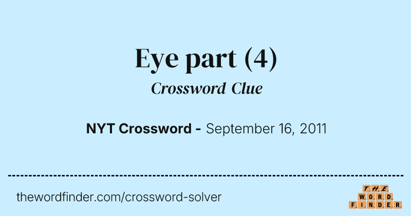 Eye part crossword clue image
