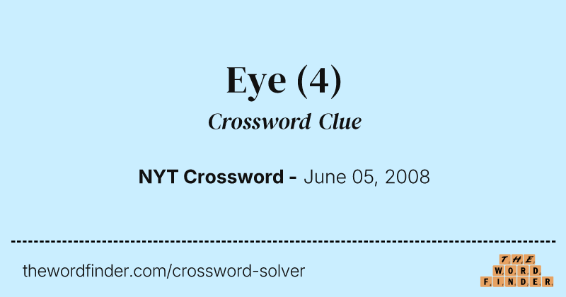 Eye crossword clue image