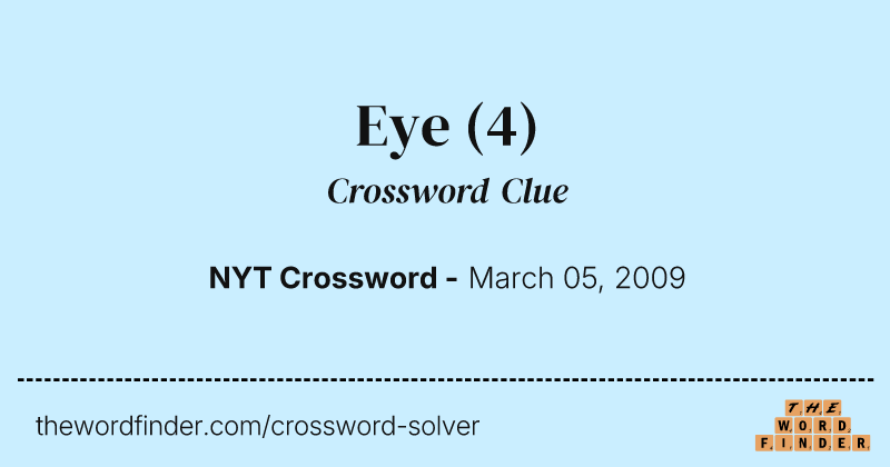Eye crossword clue image