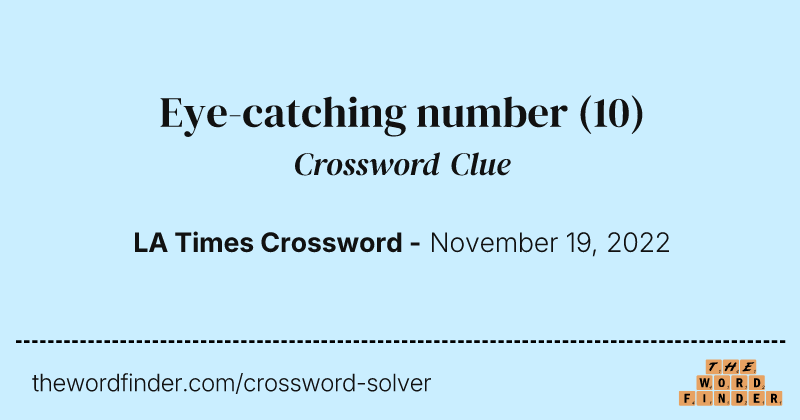 Eye-catching number crossword clue image