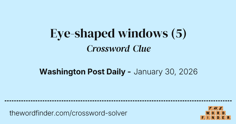Eye-shaped windows crossword clue image