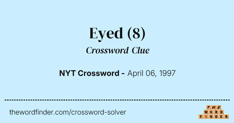 Eyed crossword clue image