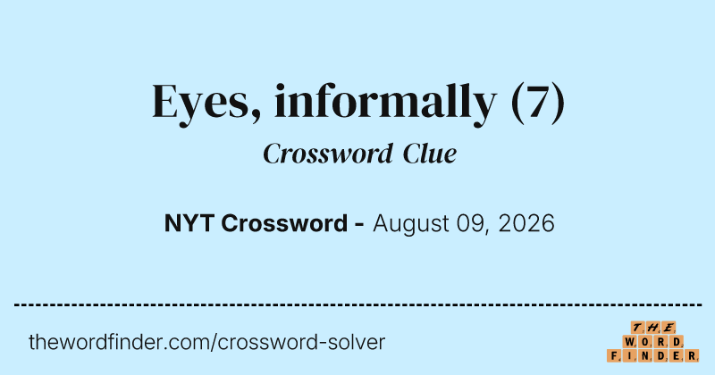 Eyes, informally crossword clue image