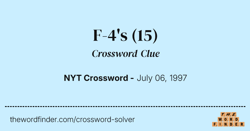 F-4's crossword clue image