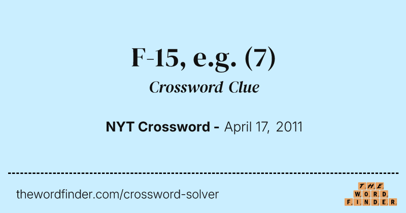 F-15, e.g. crossword clue image