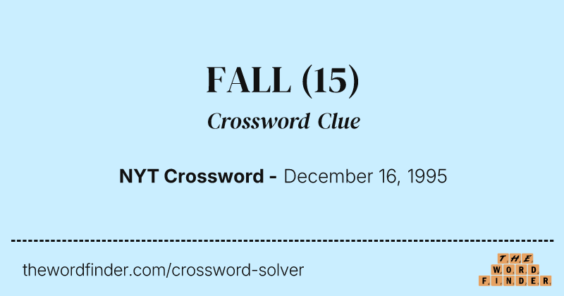 FALL crossword clue image