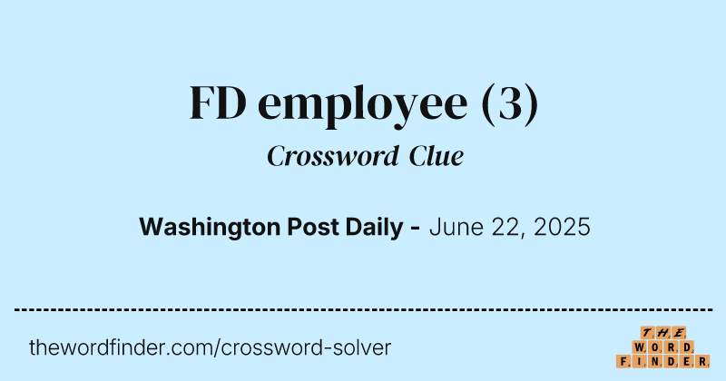 FD employee crossword clue image