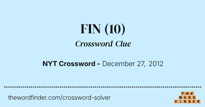 FIN crossword clue image