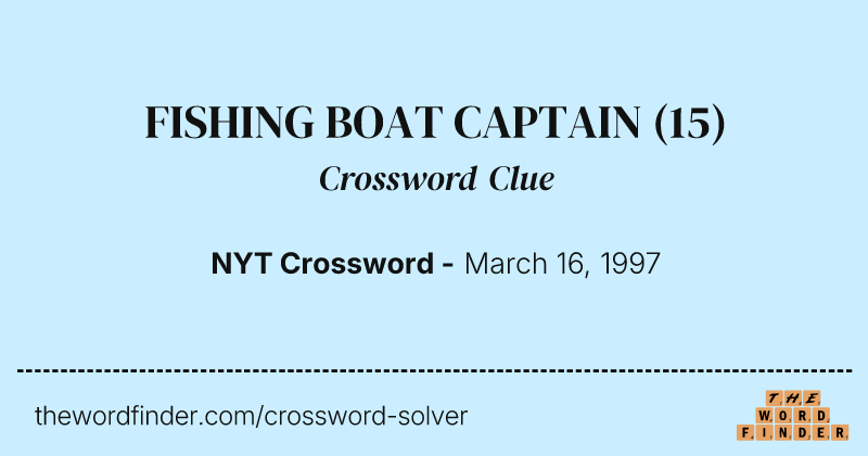 FISHING BOAT CAPTAIN crossword clue image