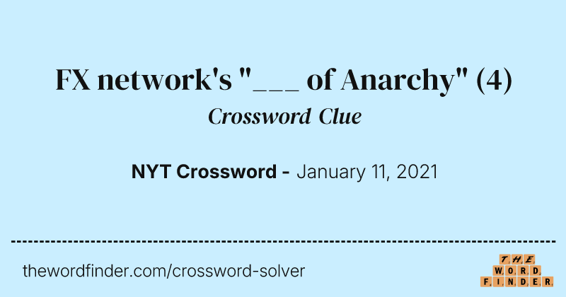 FX network's "___ of Anarchy" crossword clue image