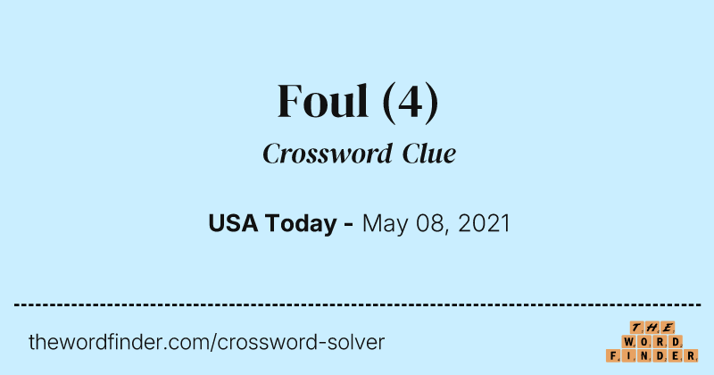 Foul crossword clue image