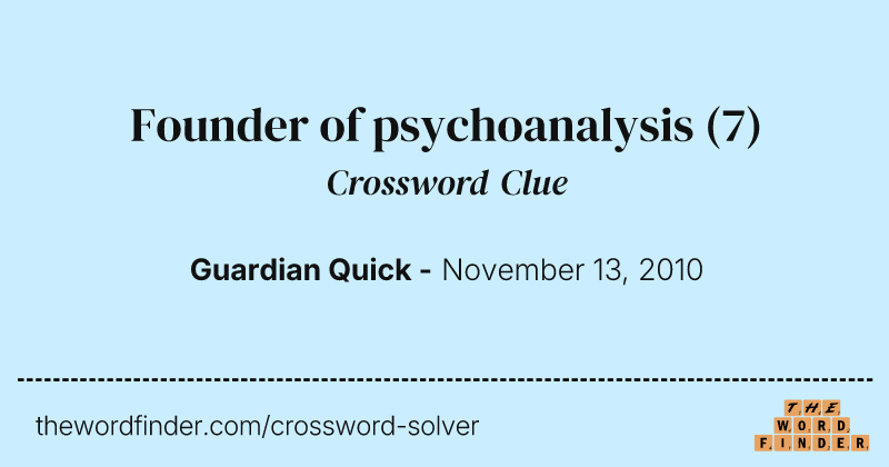 Founder of psychoanalysis crossword clue image