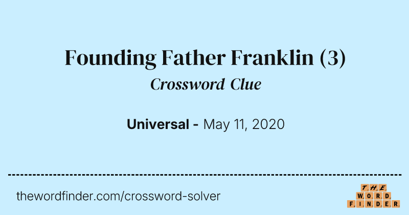 Founding Father Franklin crossword clue image