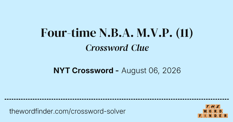 Four-time N.B.A. M.V.P. crossword clue image