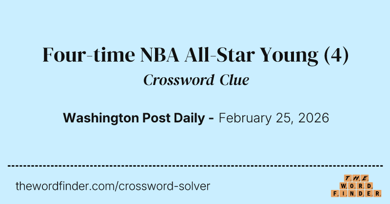 Four-time NBA All-Star Young crossword clue image