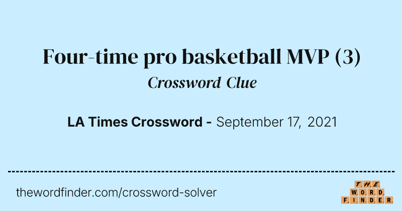 Four-time pro basketball MVP crossword clue image