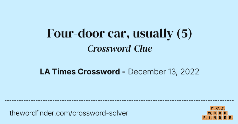 Four-door car, usually crossword clue image