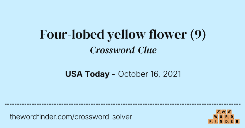 Four-lobed yellow flower crossword clue image