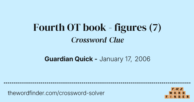Fourth OT book - figures crossword clue image