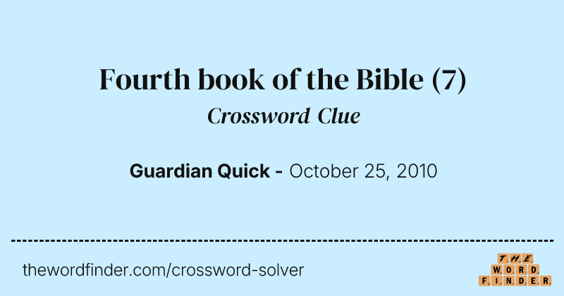 Fourth book of the Bible crossword clue image