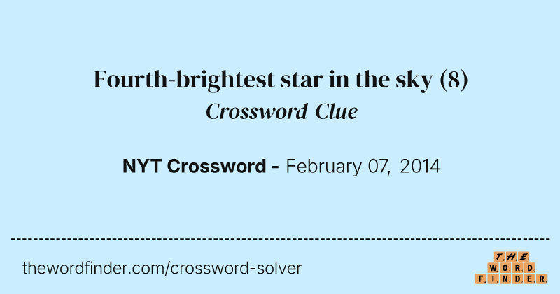 Fourth-brightest star in the sky crossword clue image